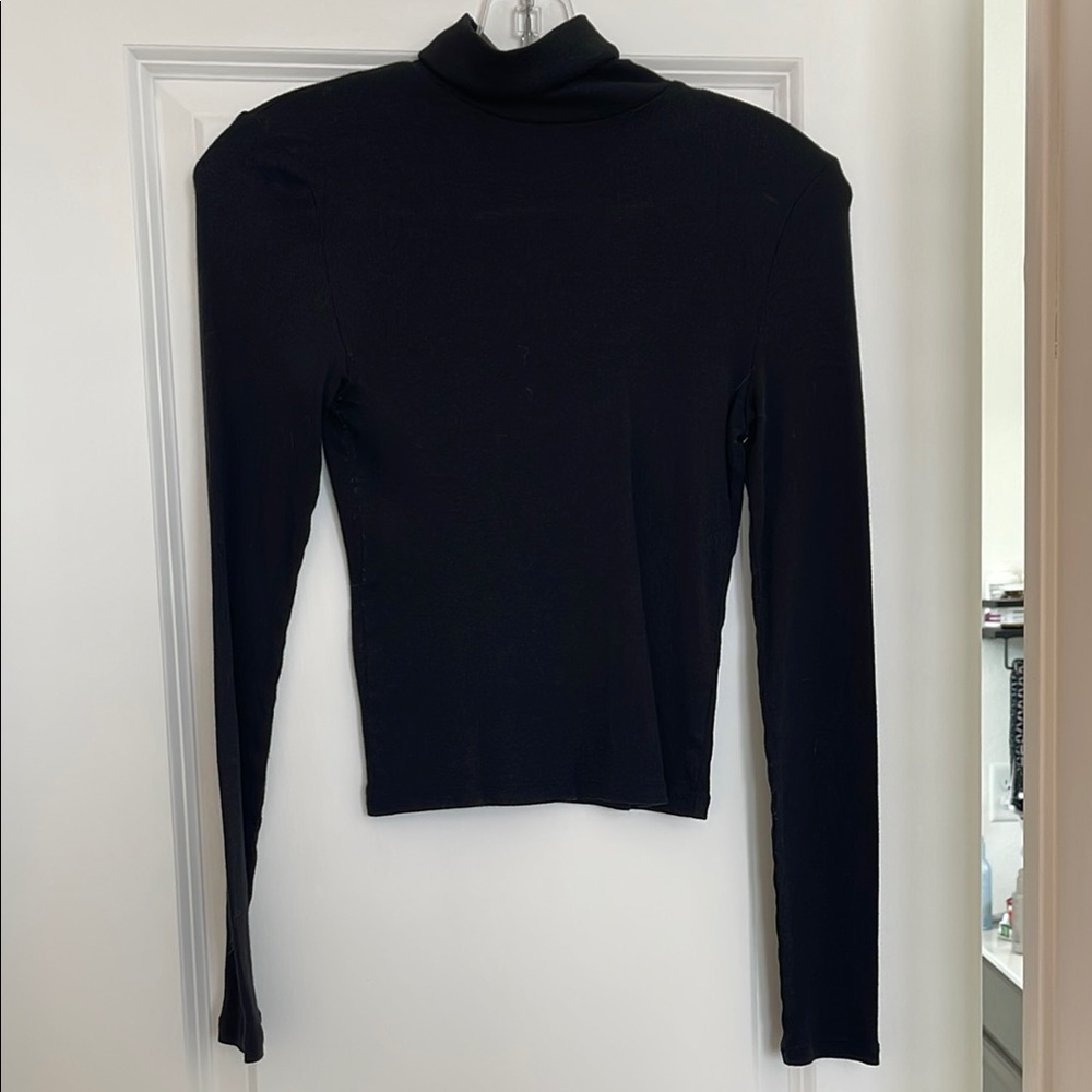 Madewell Black Fitted Long Sleeve Bodysuit Sweater